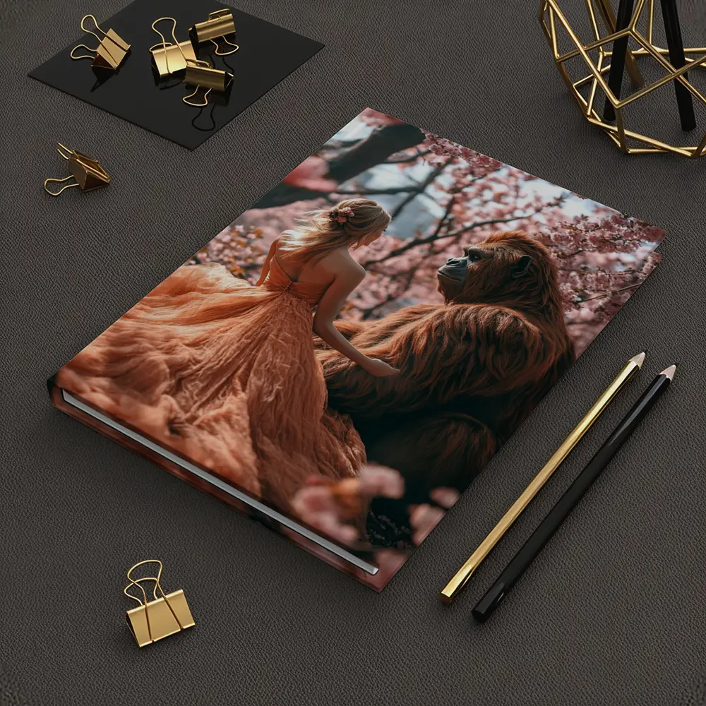 Woman and Gorilla Among Cherry Blossoms – Notebooks