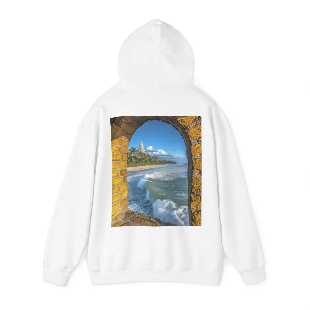 Ocean Waves Through Stone Arch Coastal – Hoodies