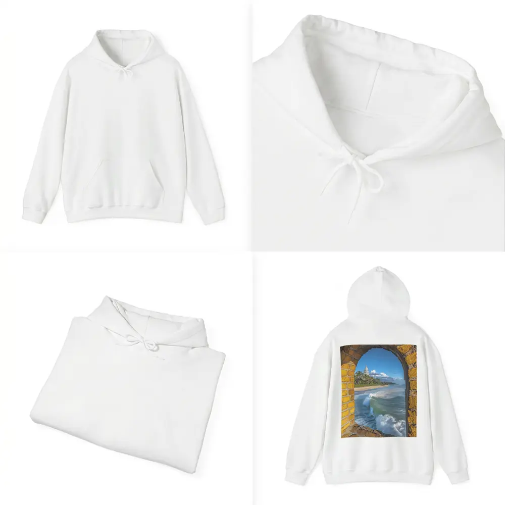 Ocean Waves Through Stone Arch Coastal – Hoodies