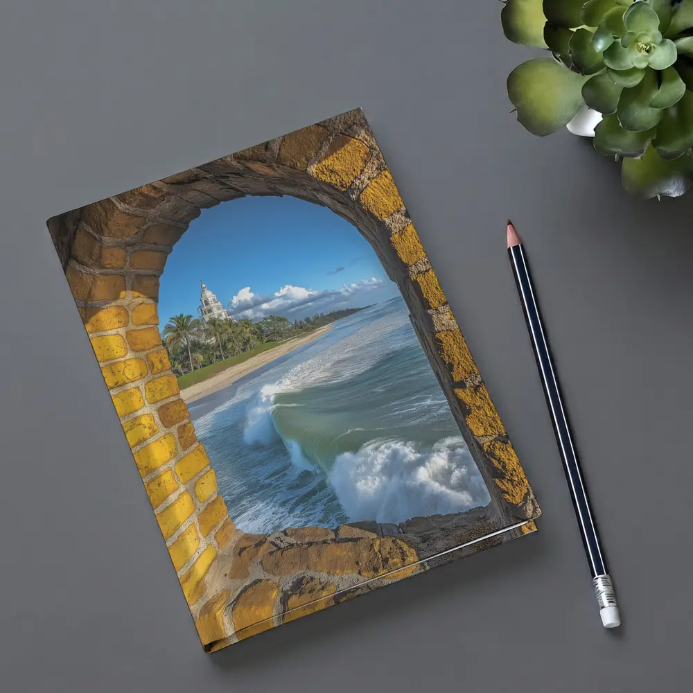Ocean Waves Through Stone Arch Coastal – Notebooks