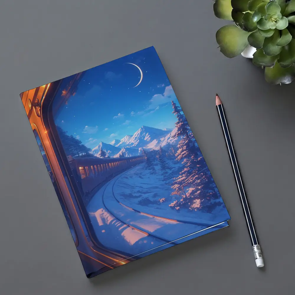 Anime Train Ride Snowy Mountain Night – Notebooks