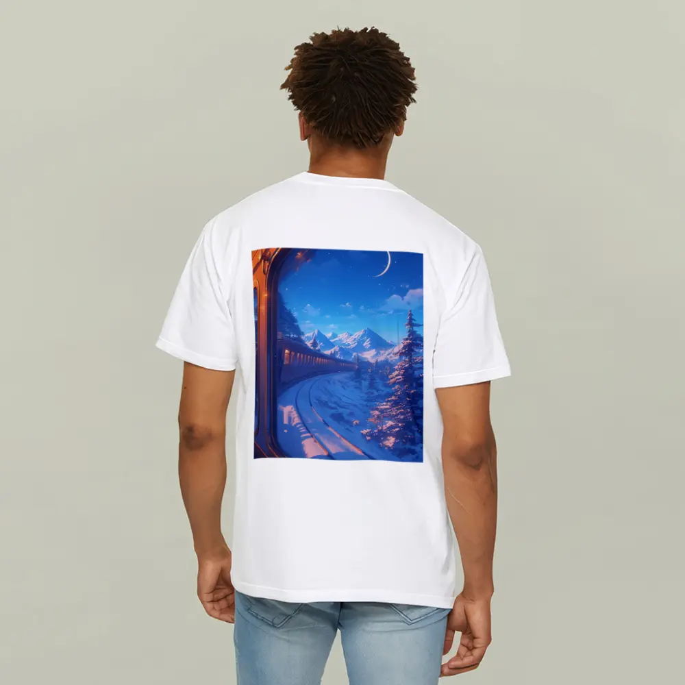 Anime Train Ride Snowy Mountain Night – T-Shirts