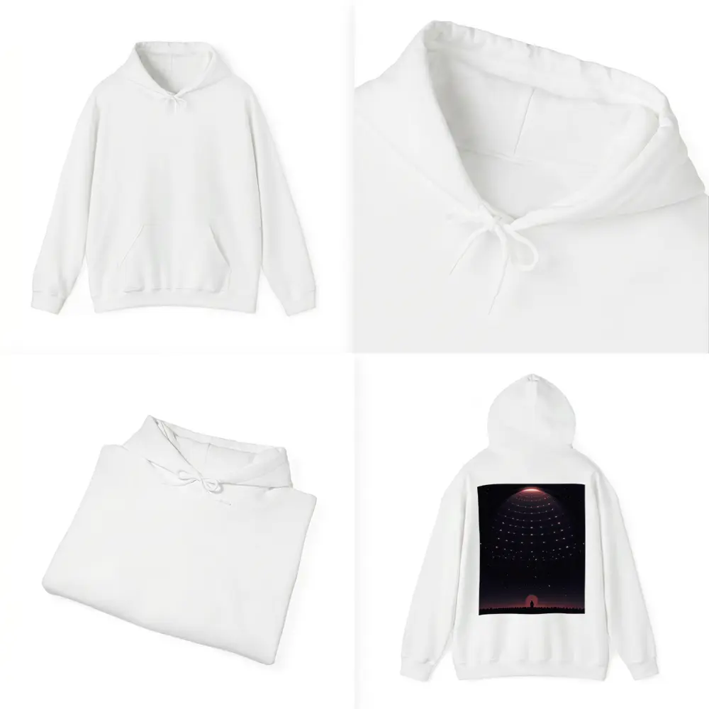 Lone Figure Under Glowing Cosmic Dome Night – Hoodies