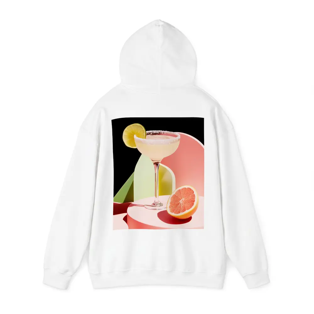 Margarita Cocktail Glass Grapefruit Geometric Background – Hoodies