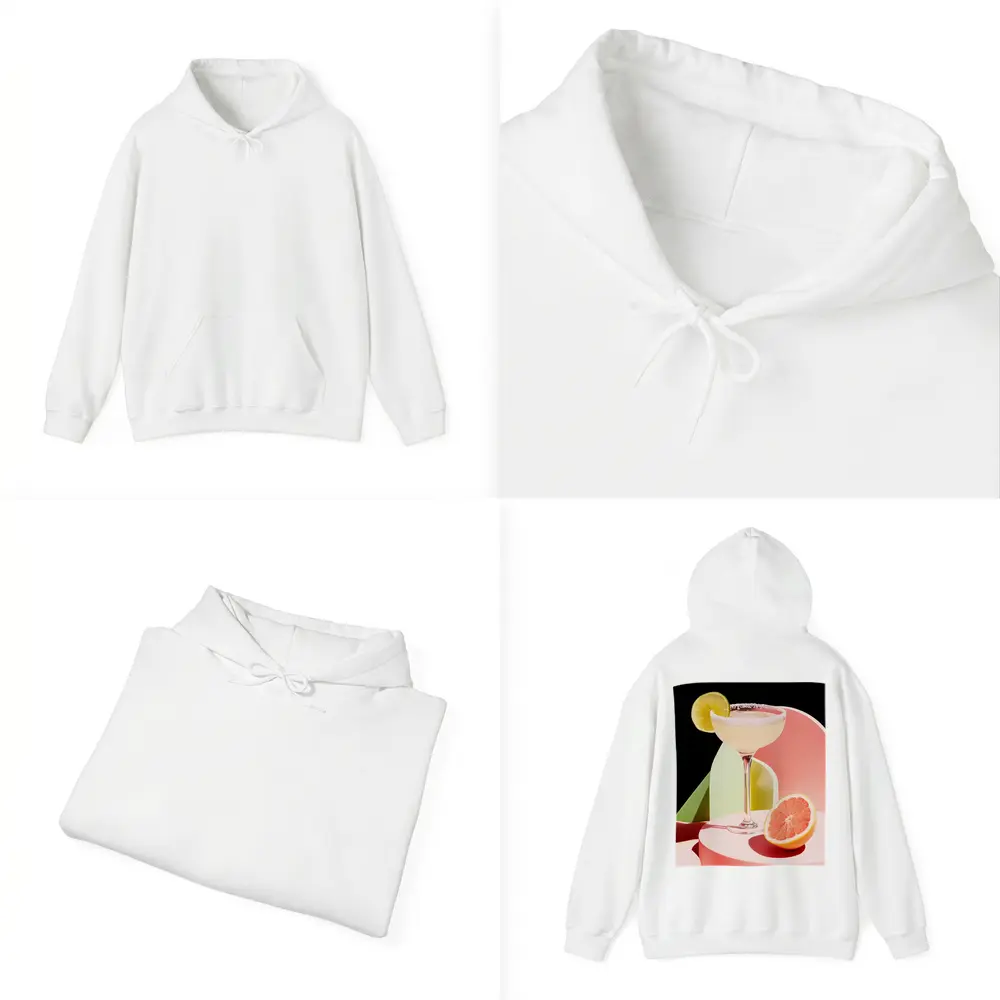Margarita Cocktail Glass Grapefruit Geometric Background – Hoodies