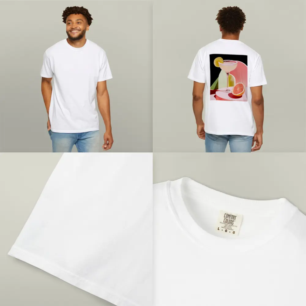 Margarita Cocktail Glass Grapefruit Geometric Background – T-Shirts