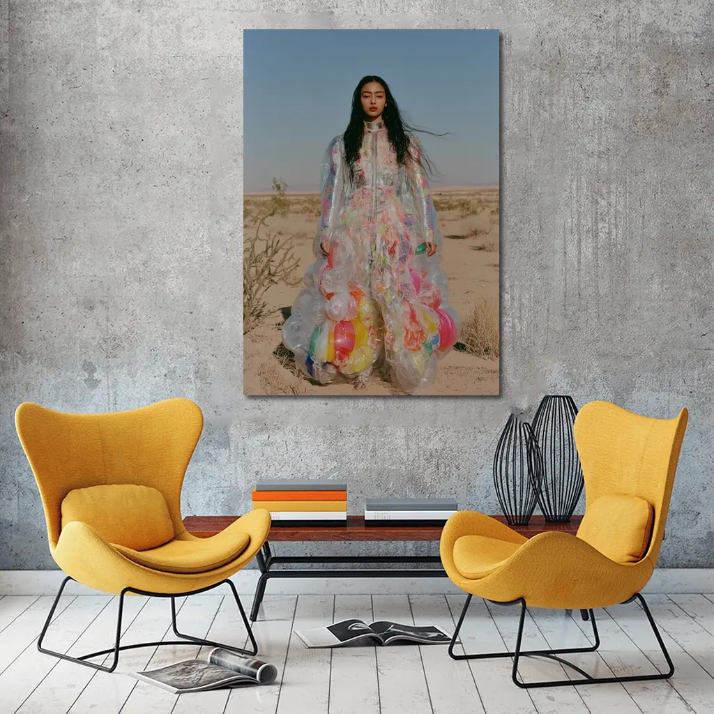 Woman Plastic Dress Desert Fashion Art – Wall Art