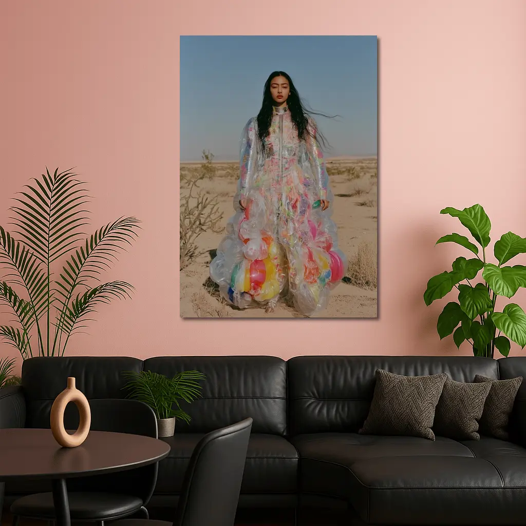 Woman Plastic Dress Desert Fashion Art – Wall Art