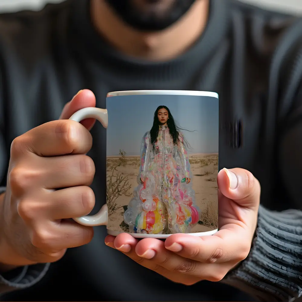 Woman Plastic Dress Desert Fashion Art – Mugs