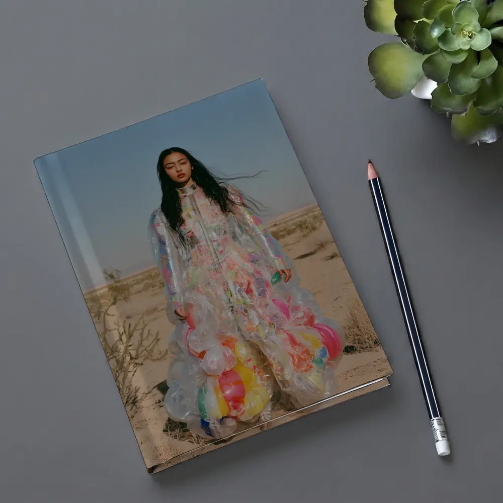 Woman Plastic Dress Desert Fashion Art – Notebooks
