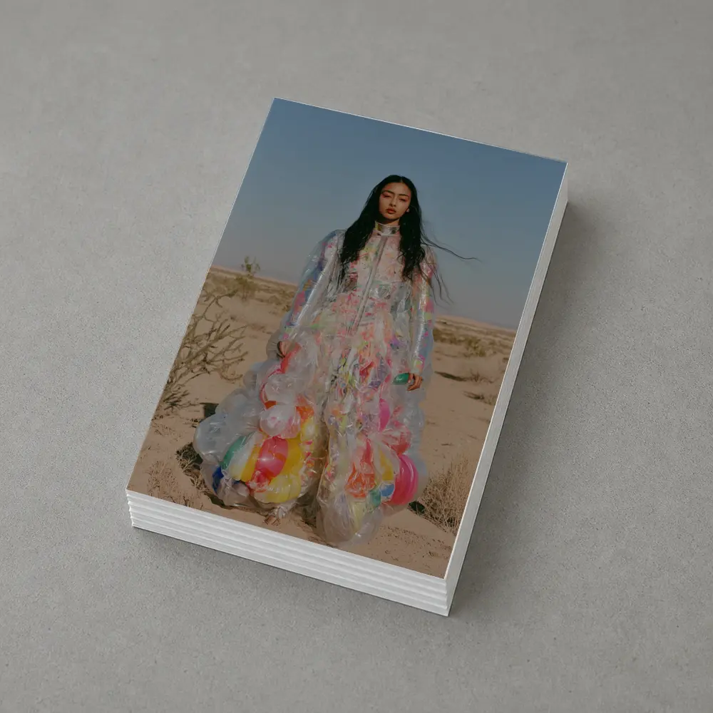 Woman Plastic Dress Desert Fashion Art – Postcards