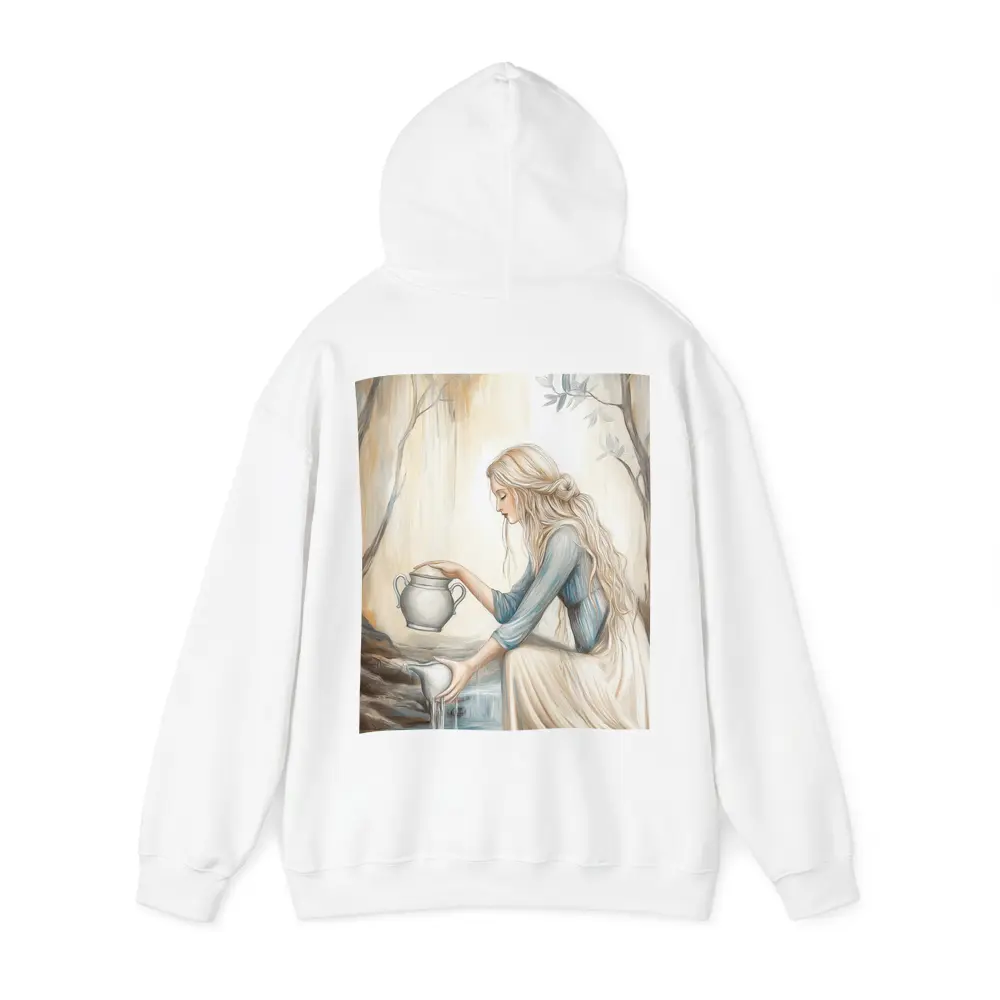 Aquarius Woman Pouring Water Forest Art – Hoodies