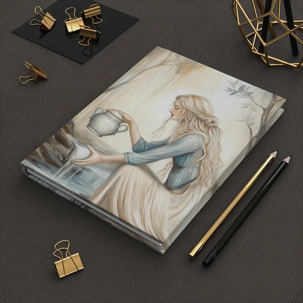 Aquarius Woman Pouring Water Forest Art – Notebooks