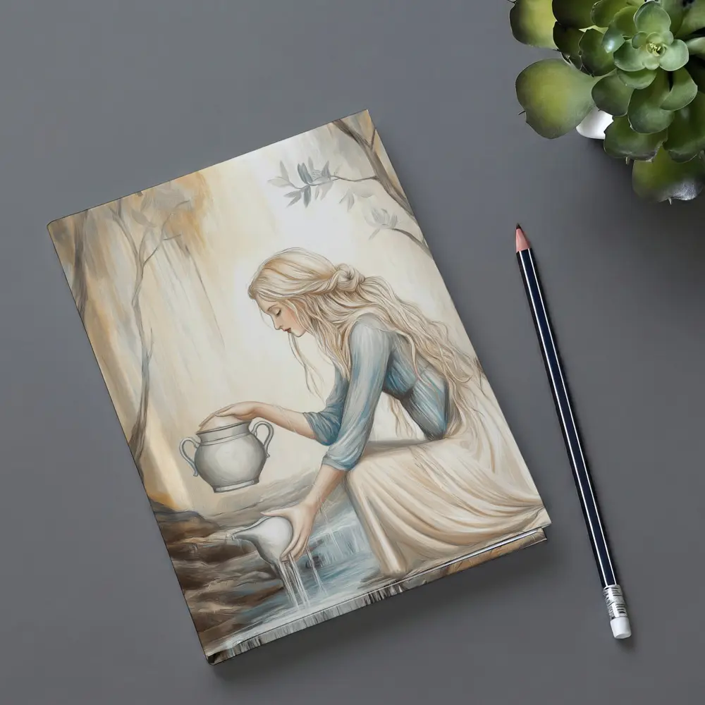 Aquarius Woman Pouring Water Forest Art – Notebooks