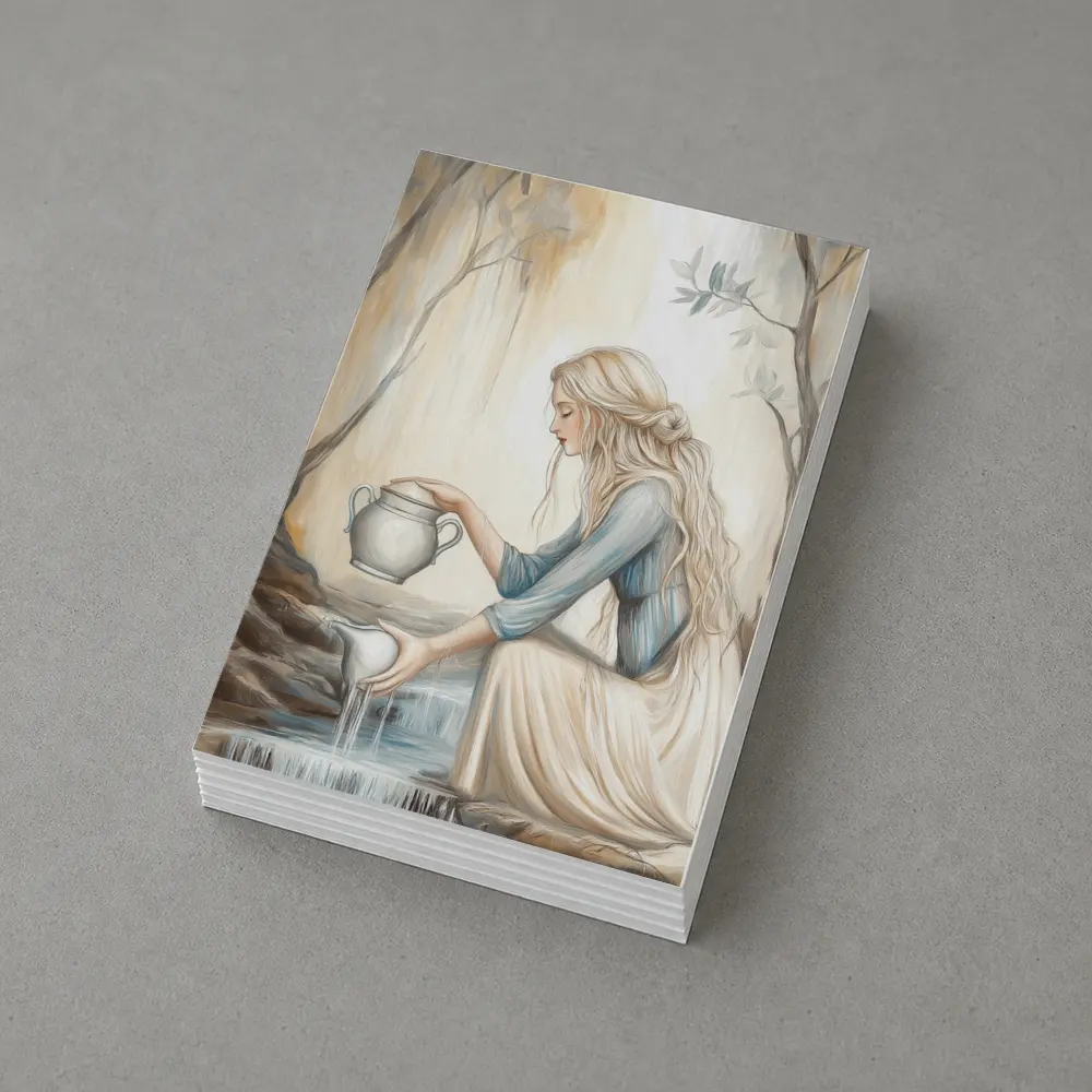 Aquarius Woman Pouring Water Forest Art – Postcards