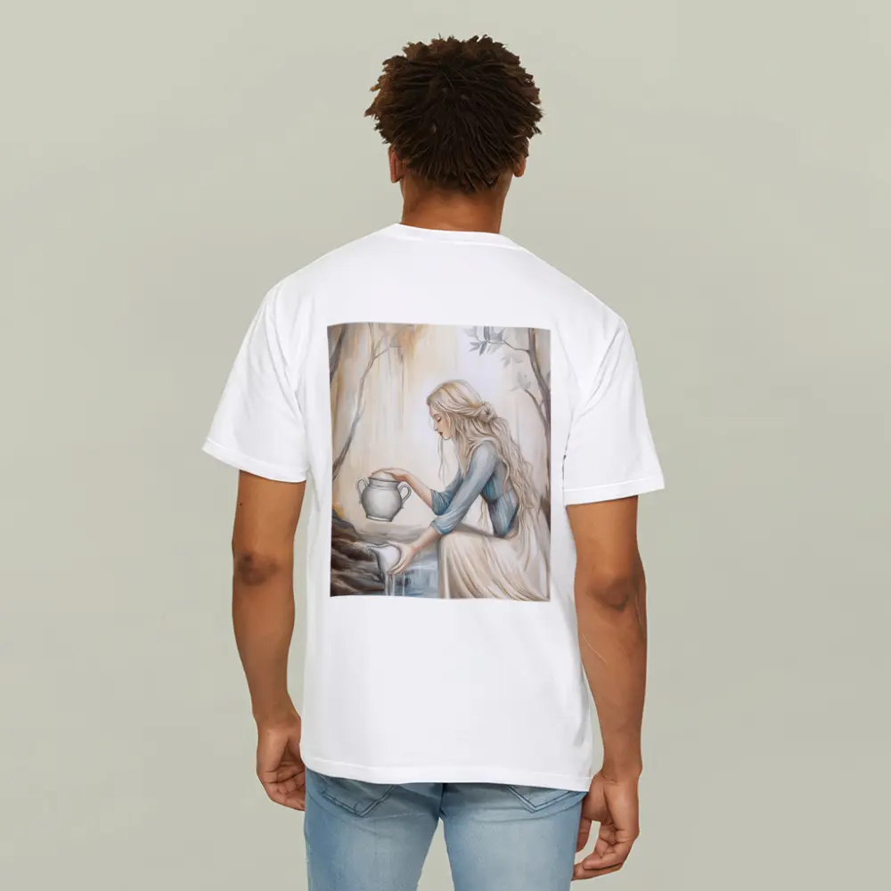 Aquarius Woman Pouring Water Forest Art – T-Shirts