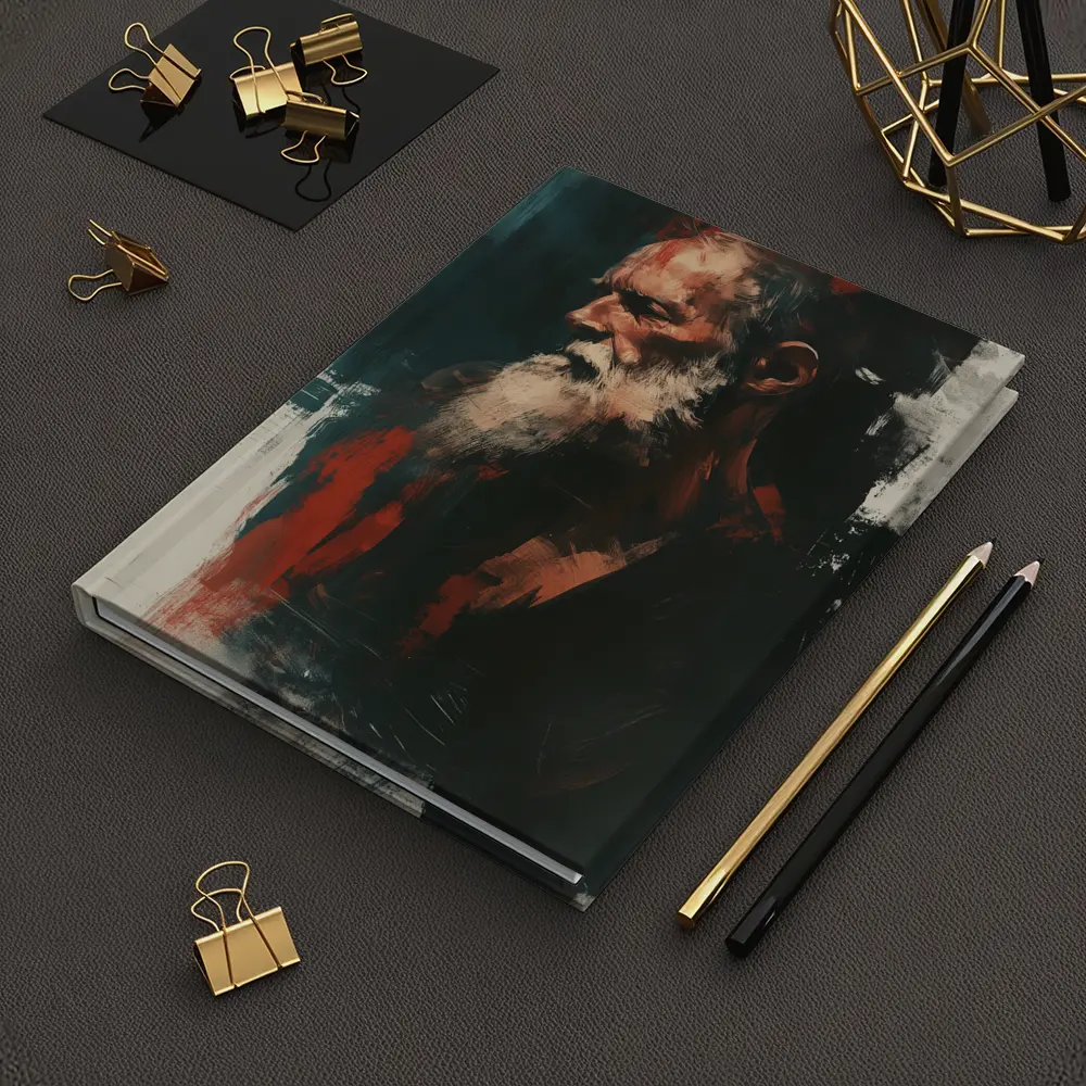 Old Man Portrait Dark Painterly Art Style – Notebooks