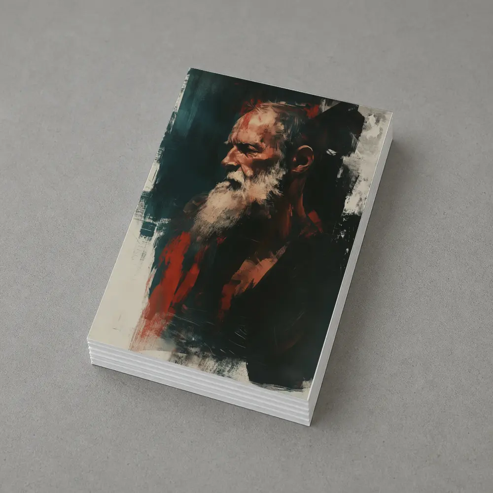 Old Man Portrait Dark Painterly Art Style – Postcards