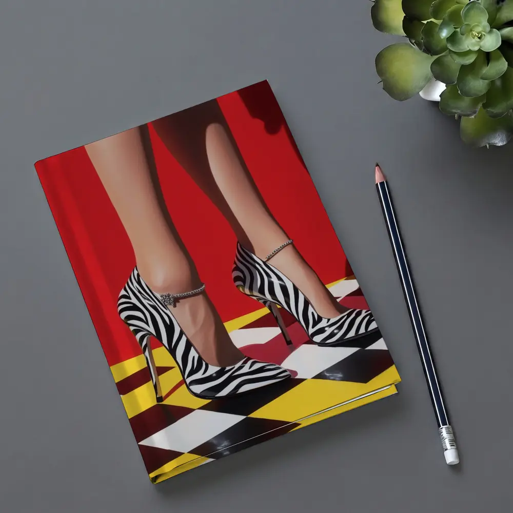 Zebra Print Heels Red Checkered Floor – Notebooks