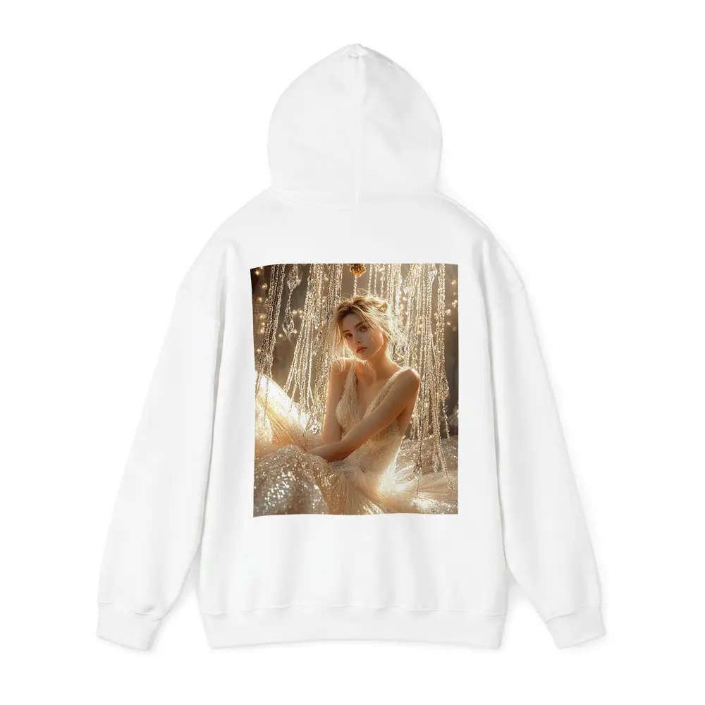 Elegant Woman Golden Crystal Chandelier Fantasy – Hoodies
