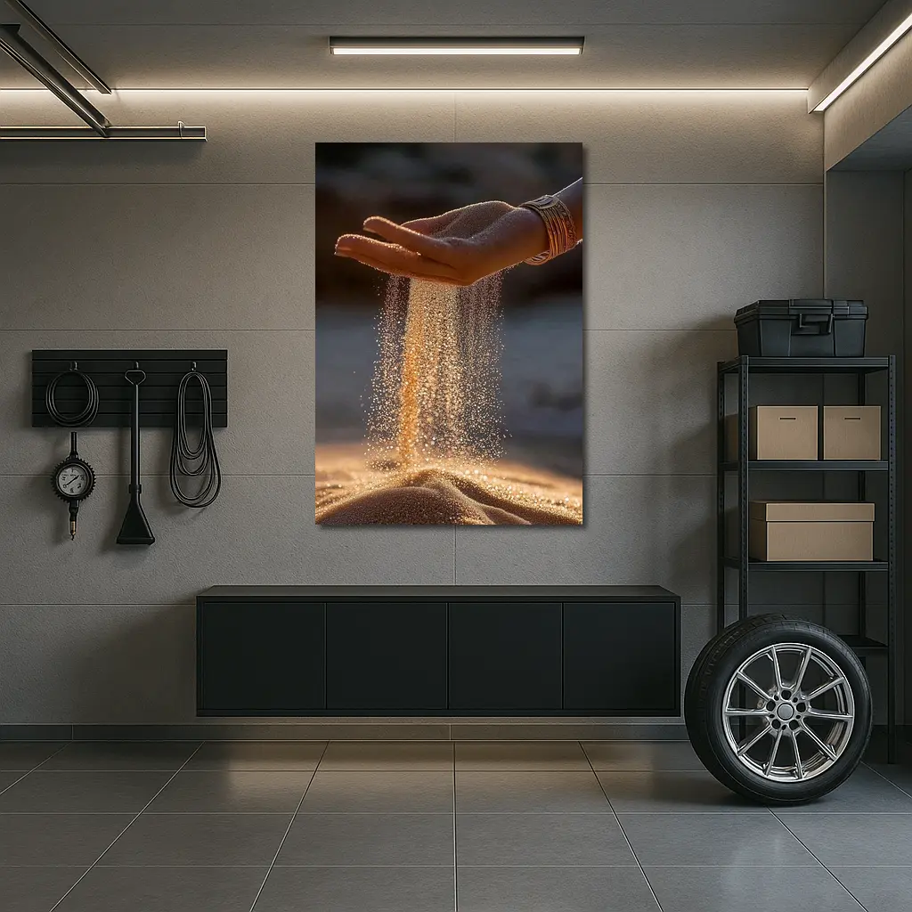 Sand Falling Through Hand Desert Setting – Wall Art