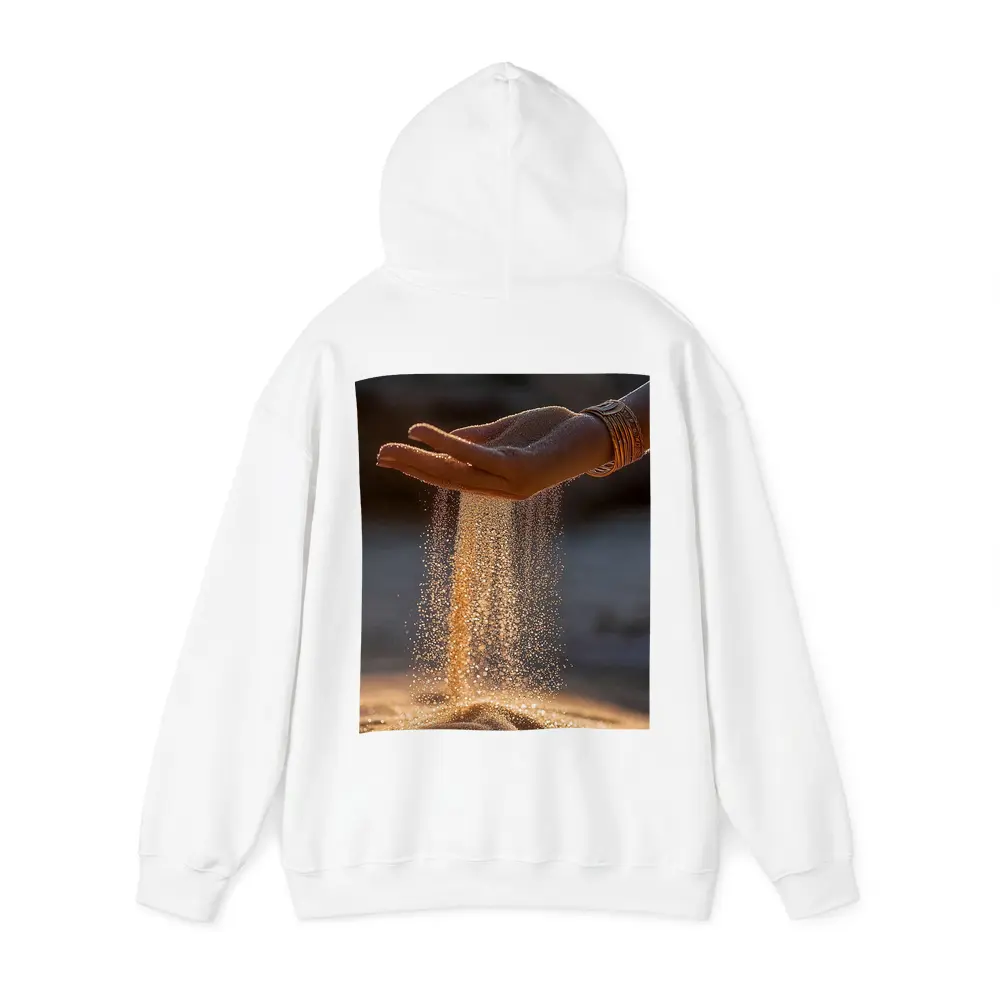 Sand Falling Through Hand Desert Setting – Hoodies