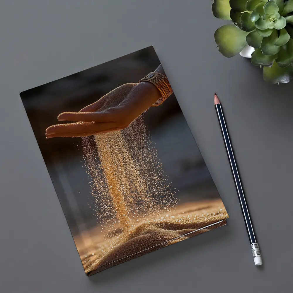 Sand Falling Through Hand Desert Setting – Notebooks