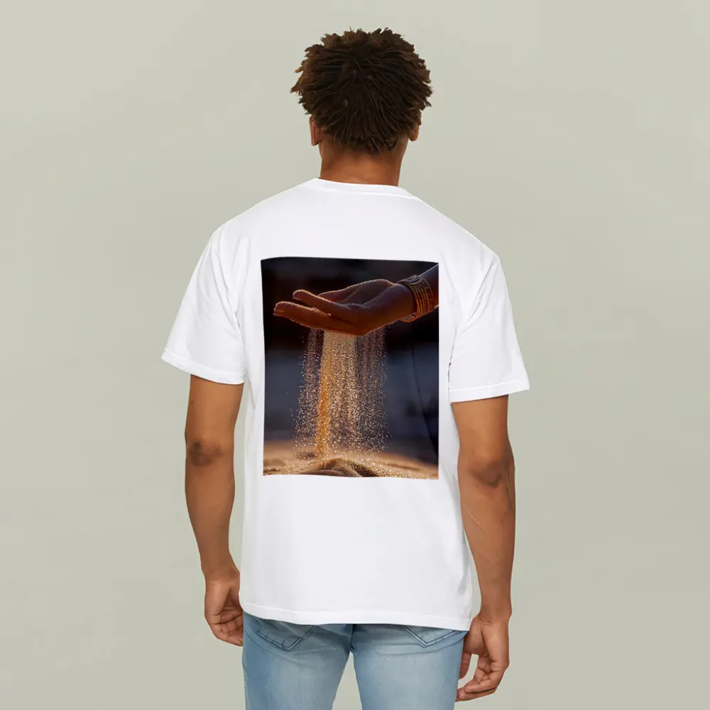Sand Falling Through Hand Desert Setting – T-Shirts