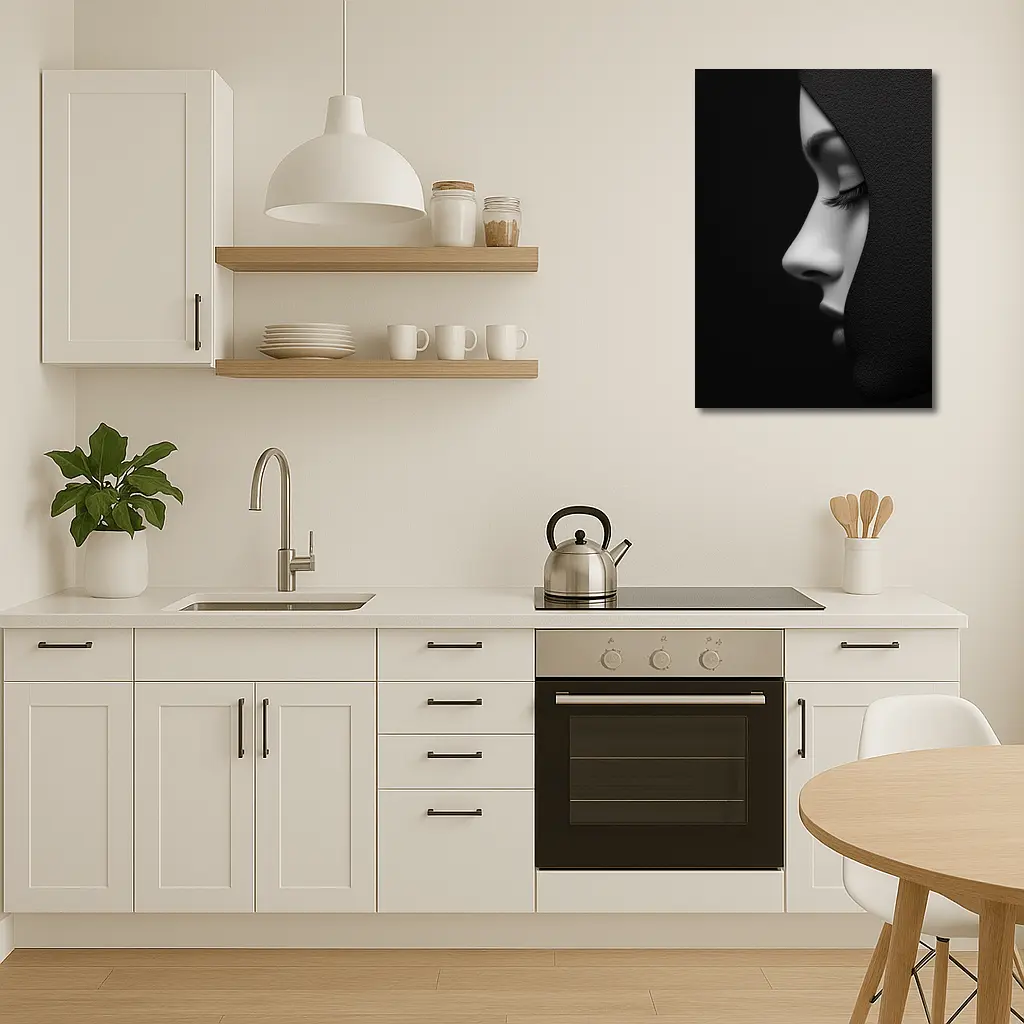 Woman Face Profile Dark Shadow Portrait – Wall Art