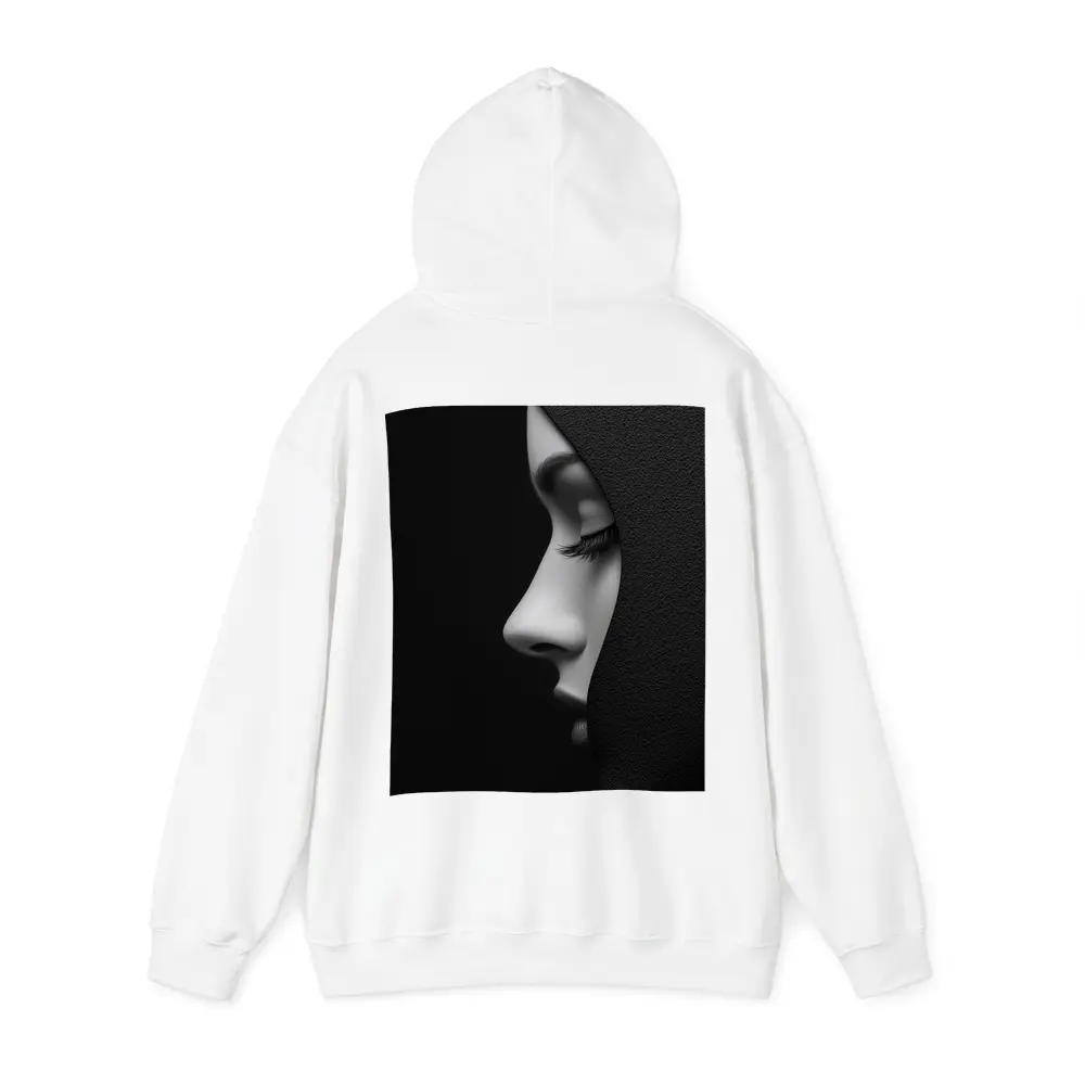 Woman Face Profile Dark Shadow Portrait – Hoodies