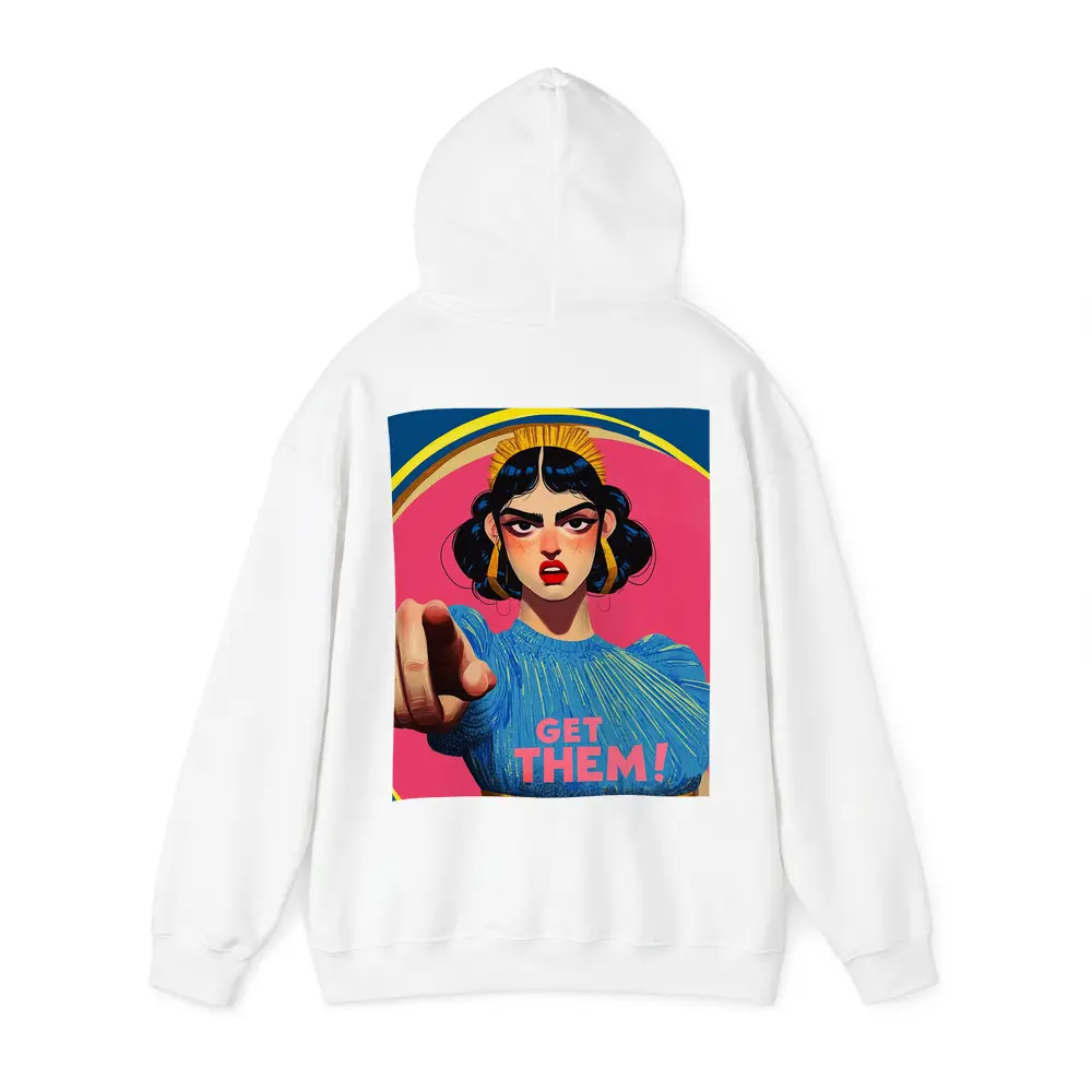 Angry Woman Pointing Pop Art Pink Background – Hoodies