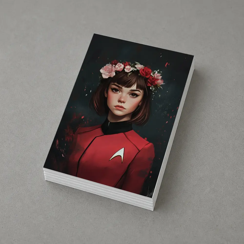 Star Trek Red Uniform Girl Floral Crown – Postcards