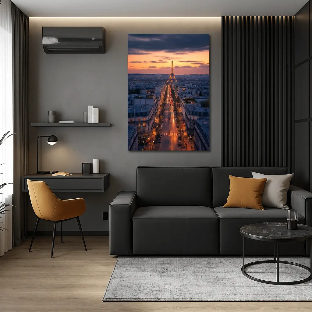 Eiffel Tower Paris Avenue At Dusk – Wall Art