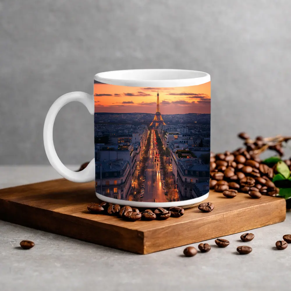 Eiffel Tower Paris Avenue At Dusk – Mugs