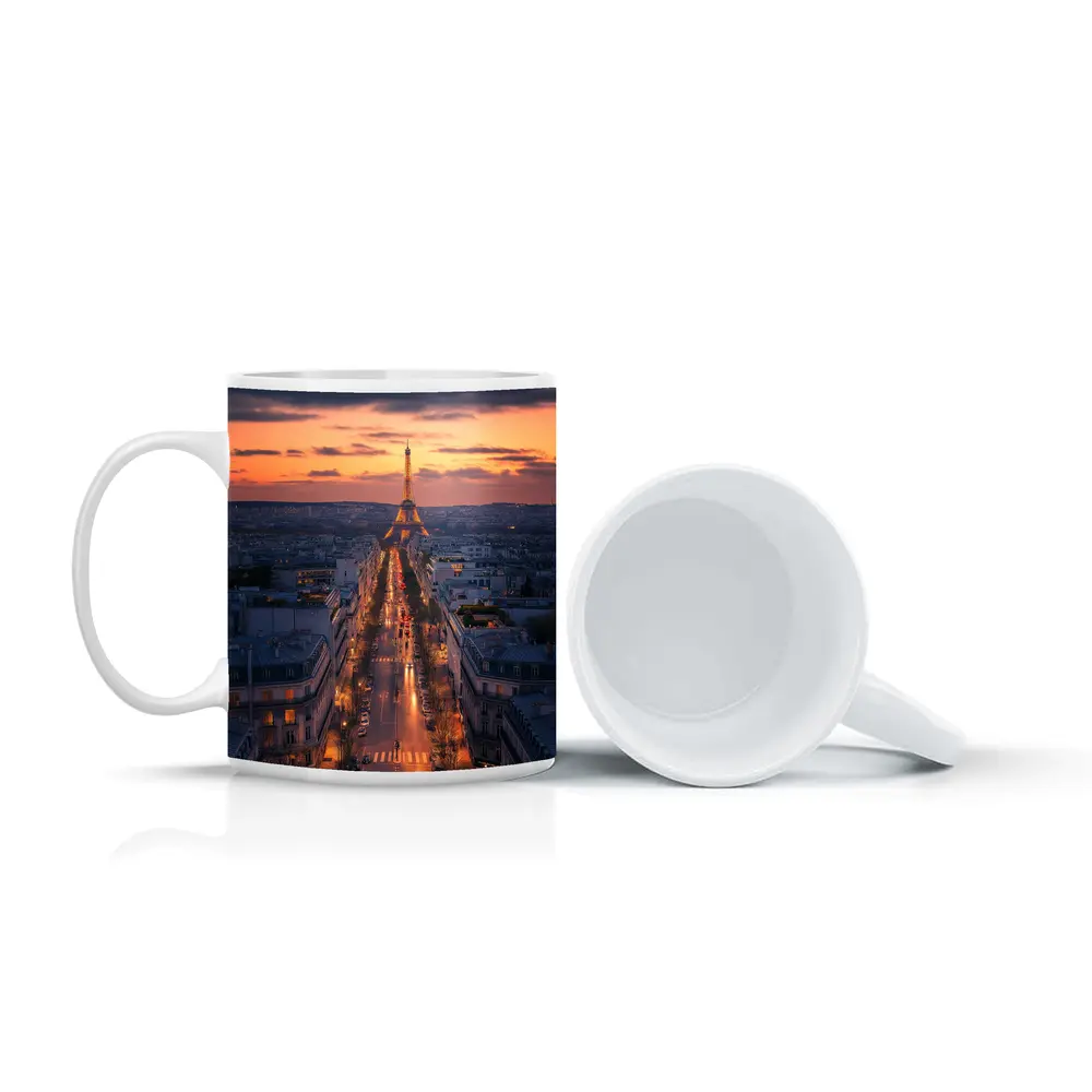 Eiffel Tower Paris Avenue At Dusk – Mugs