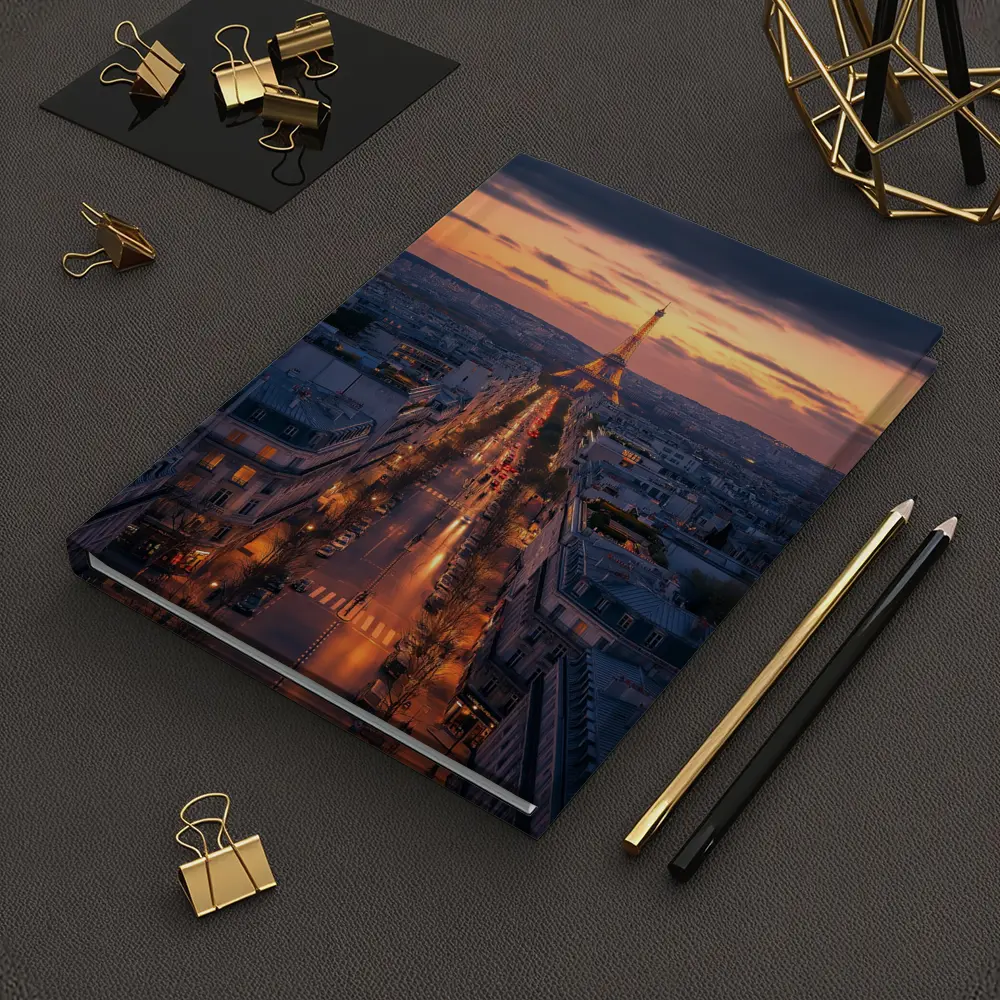 Eiffel Tower Paris Avenue At Dusk – Notebooks