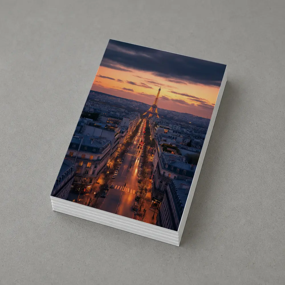 Eiffel Tower Paris Avenue At Dusk – Postcards