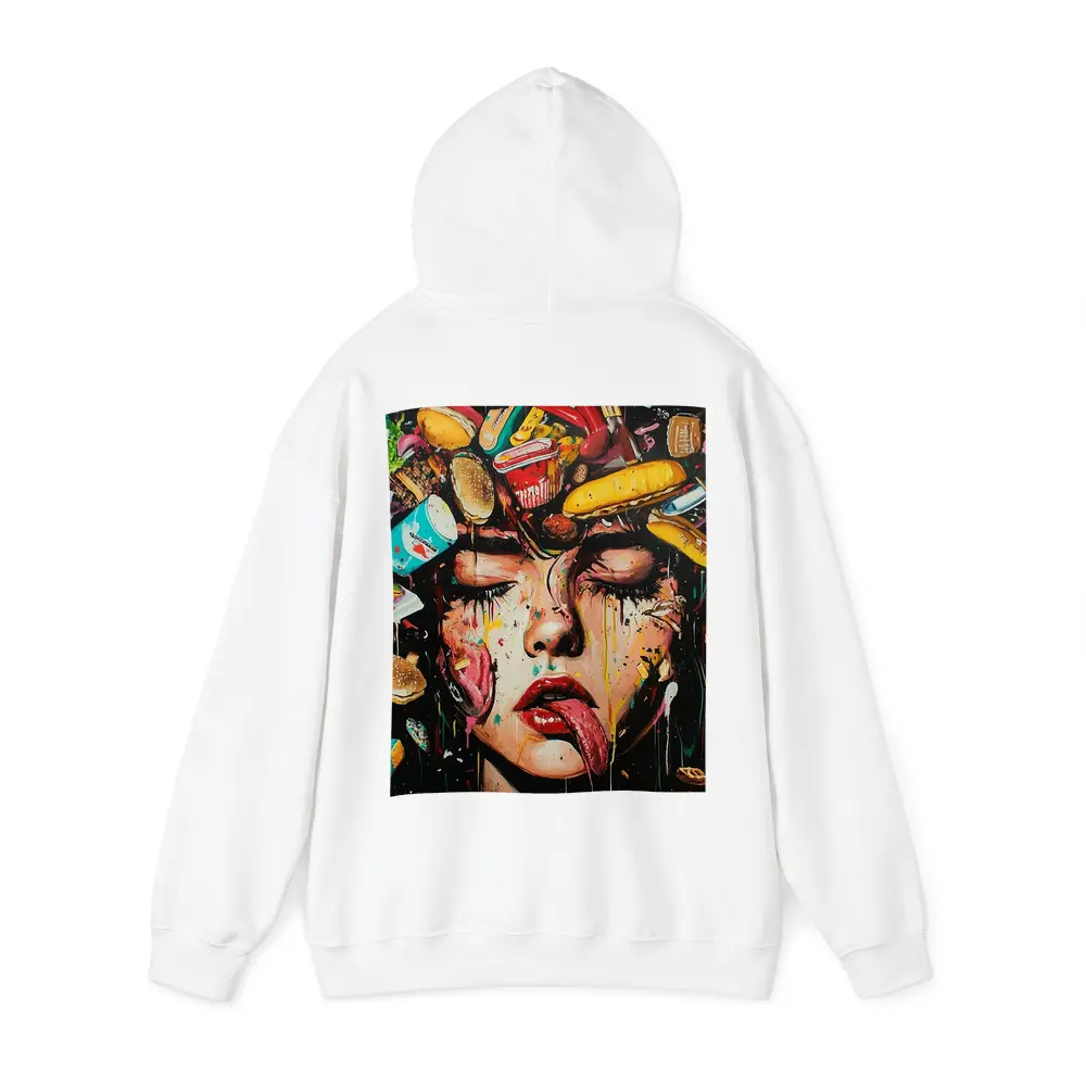 Pop Art Woman Face Fast Food Explosion – Hoodies