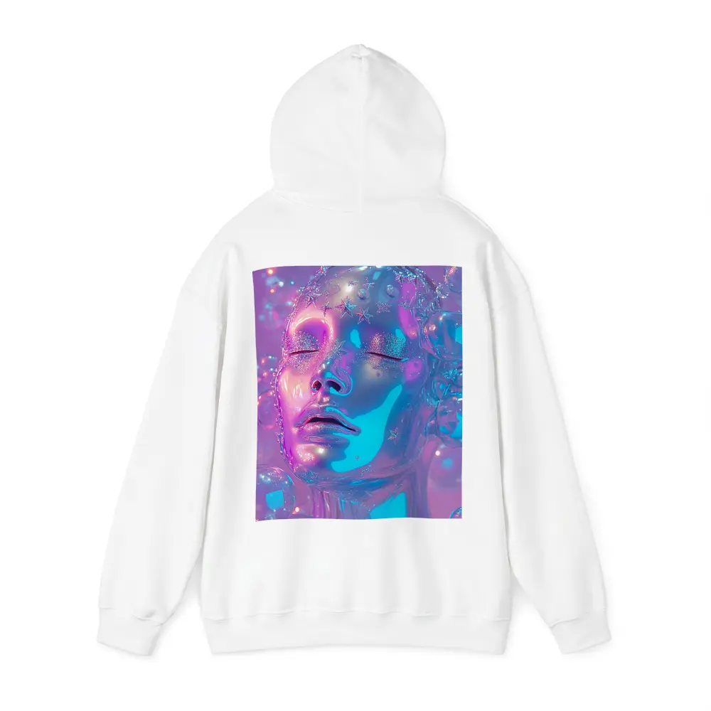 Iridescent Glass Face Y2K Surreal Art – Hoodies