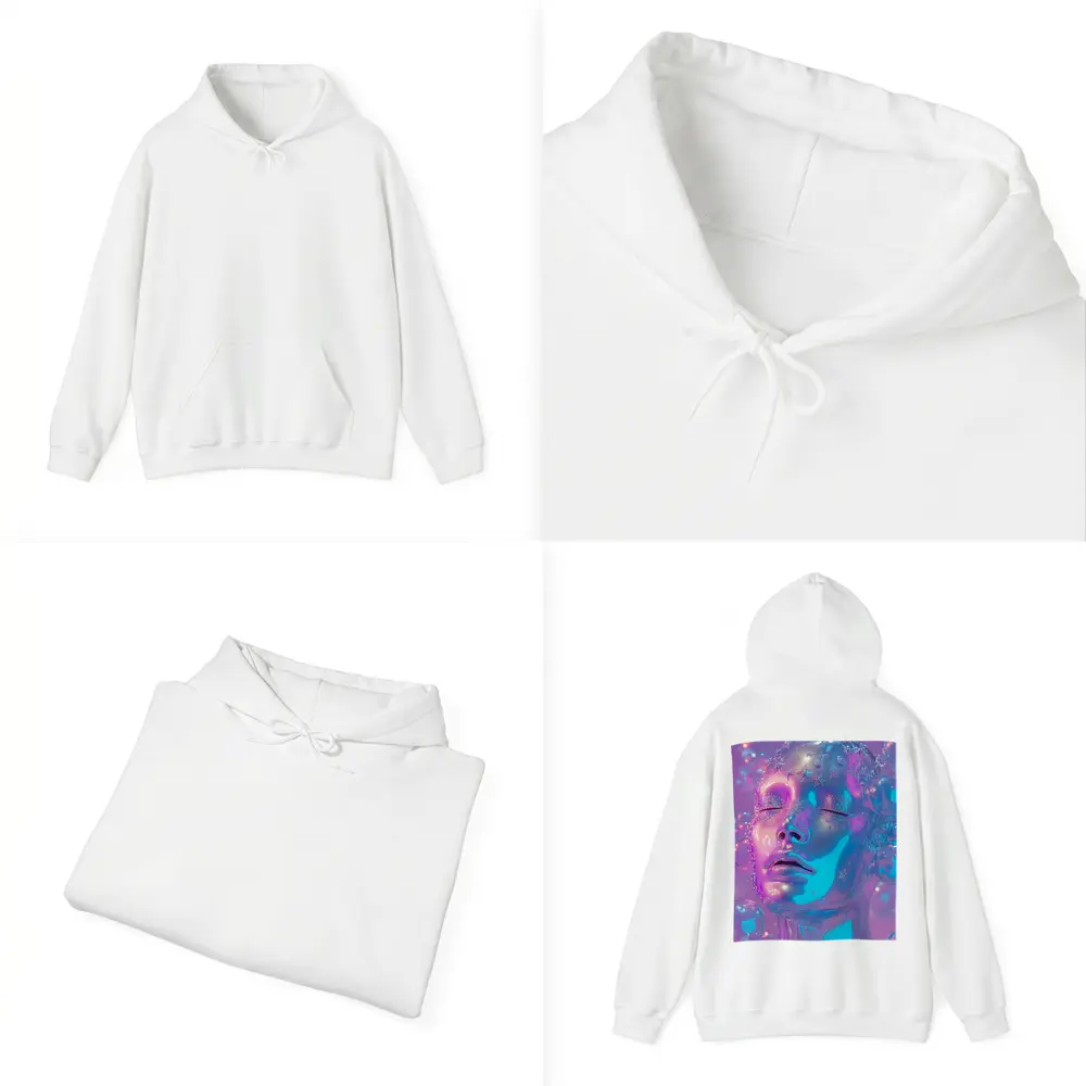 Iridescent Glass Face Y2K Surreal Art – Hoodies