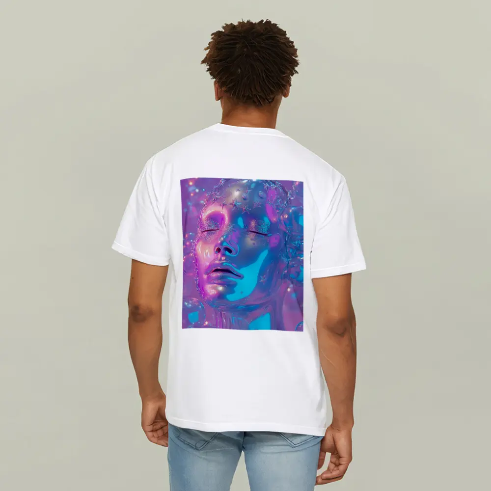 Iridescent Glass Face Y2K Surreal Art – T-Shirts
