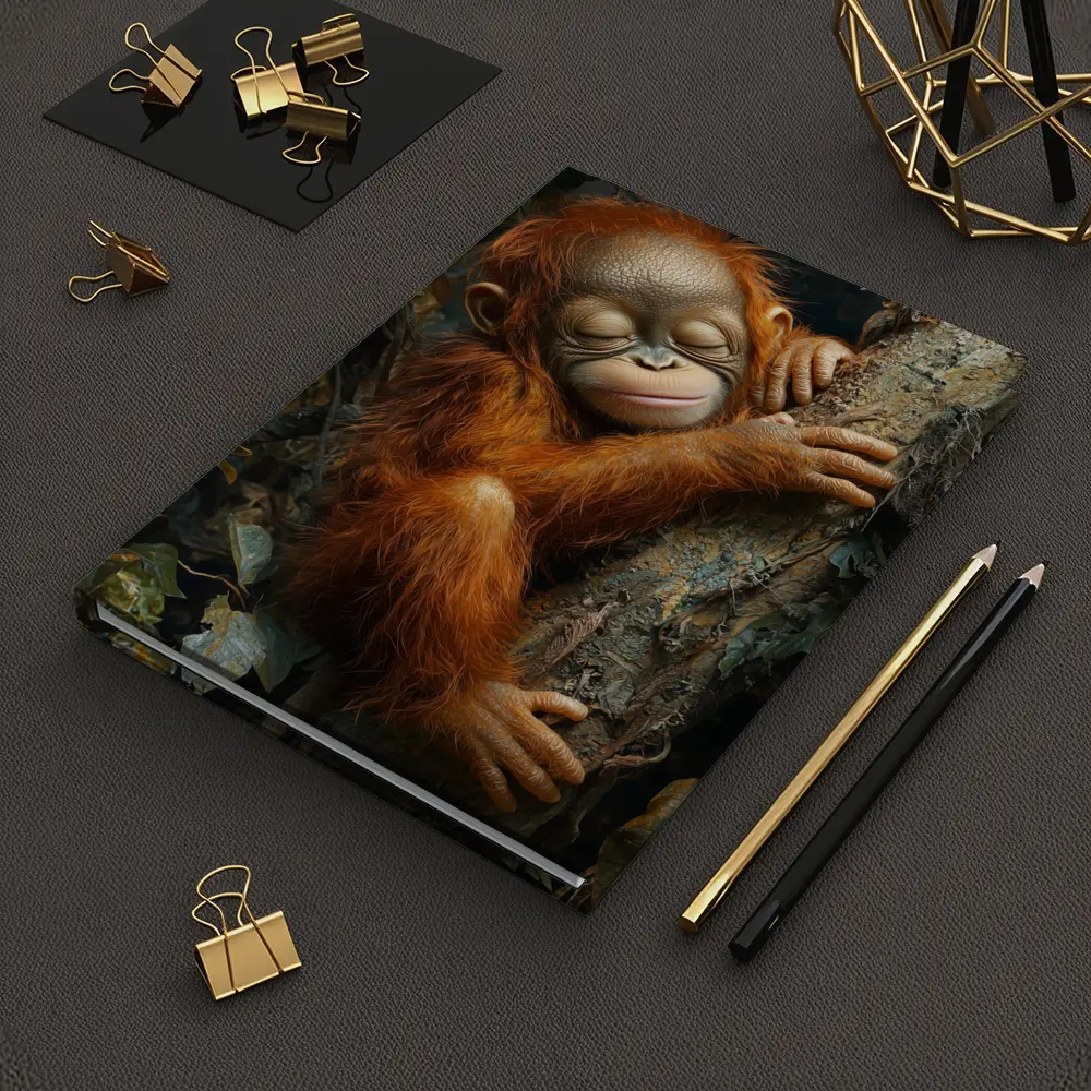 Baby Orangutan Sleeping On Jungle Tree – Notebooks