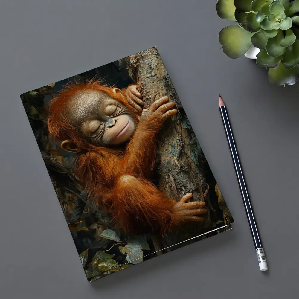 Baby Orangutan Sleeping On Jungle Tree – Notebooks
