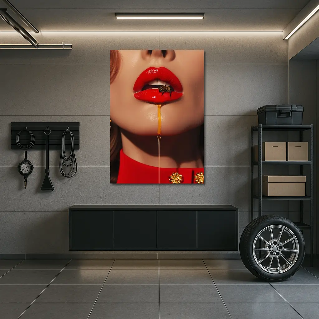 Red Lips Honey Drip Bee Fashion – Wall Art