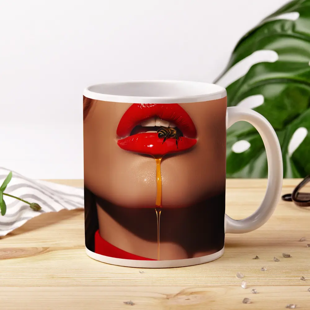 Red Lips Honey Drip Bee Fashion – Mugs