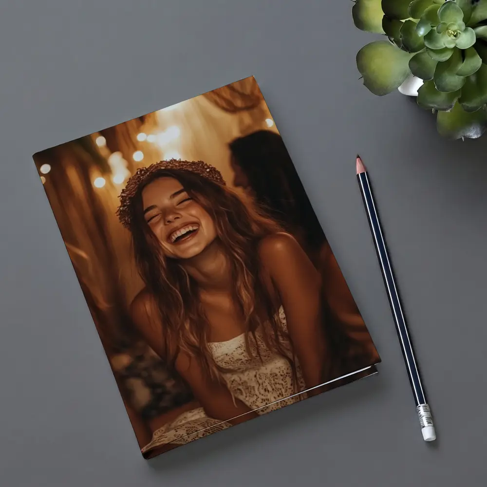 Laughing Women Friends Boho String Lights – Notebooks