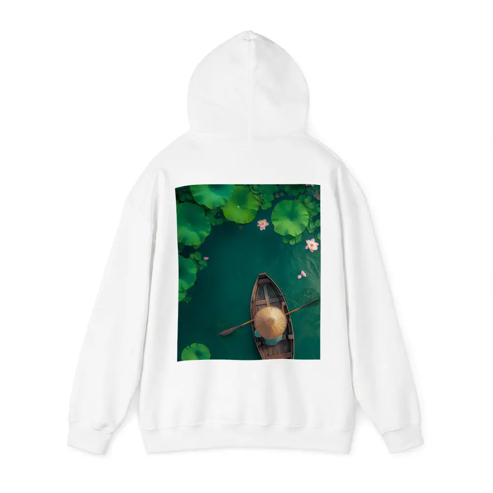 Wooden Boat Lotus Pond Green Water – Hoodies