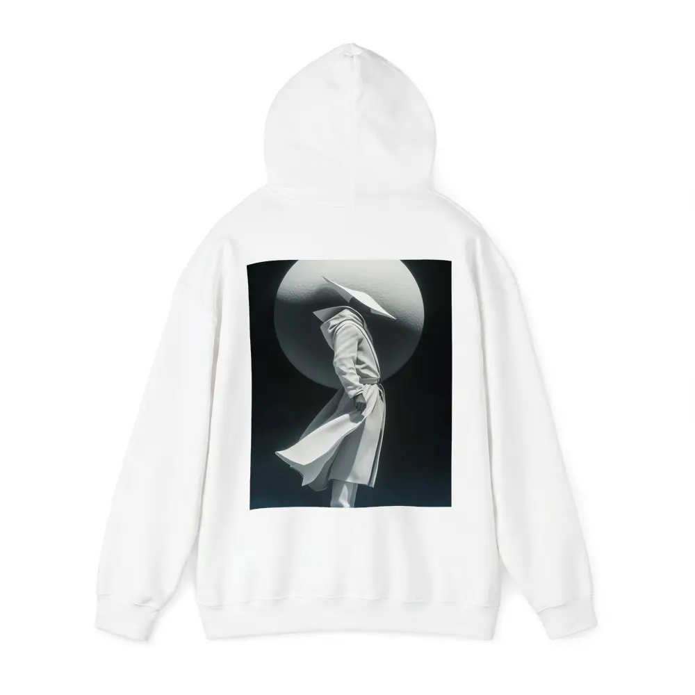 White Figure Trench Coat Dark Abstract Background – Hoodies