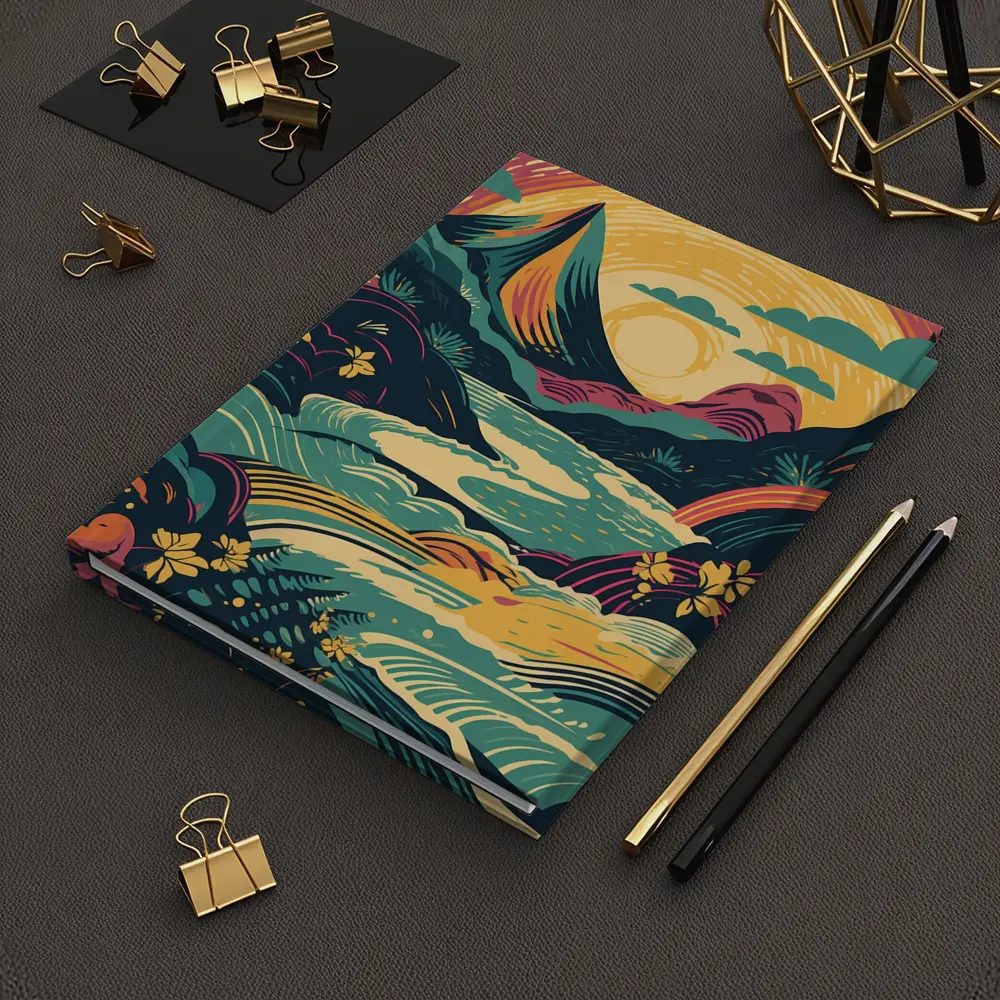 Tropical River Valley Bold Retro Art – Notebooks