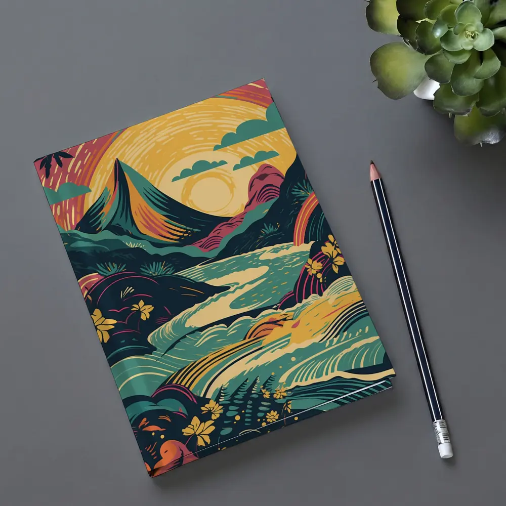 Tropical River Valley Bold Retro Art – Notebooks